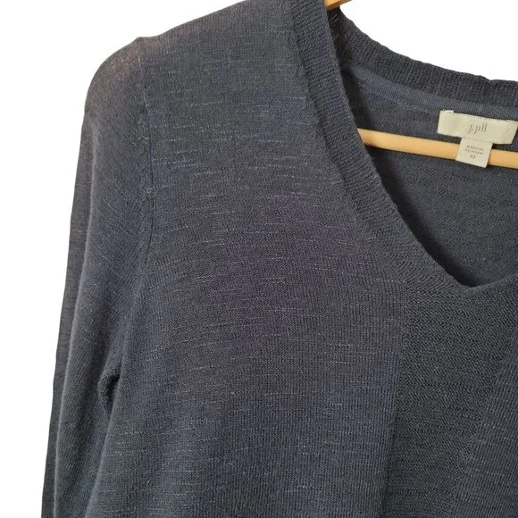 J.JILL Classic Navy V-Neck Lightweight Knit Sweater - Picture 9 of 13